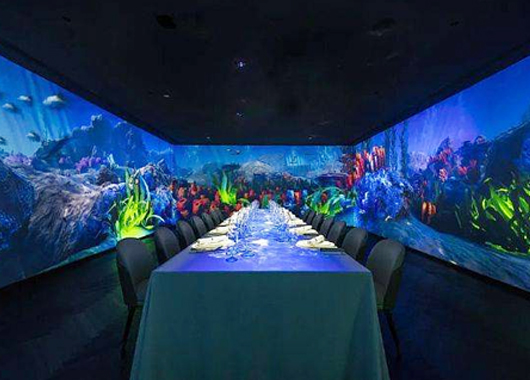 墻面互動(dòng)投影在宴會(huì)餐廳上的應(yīng)用場(chǎng)景