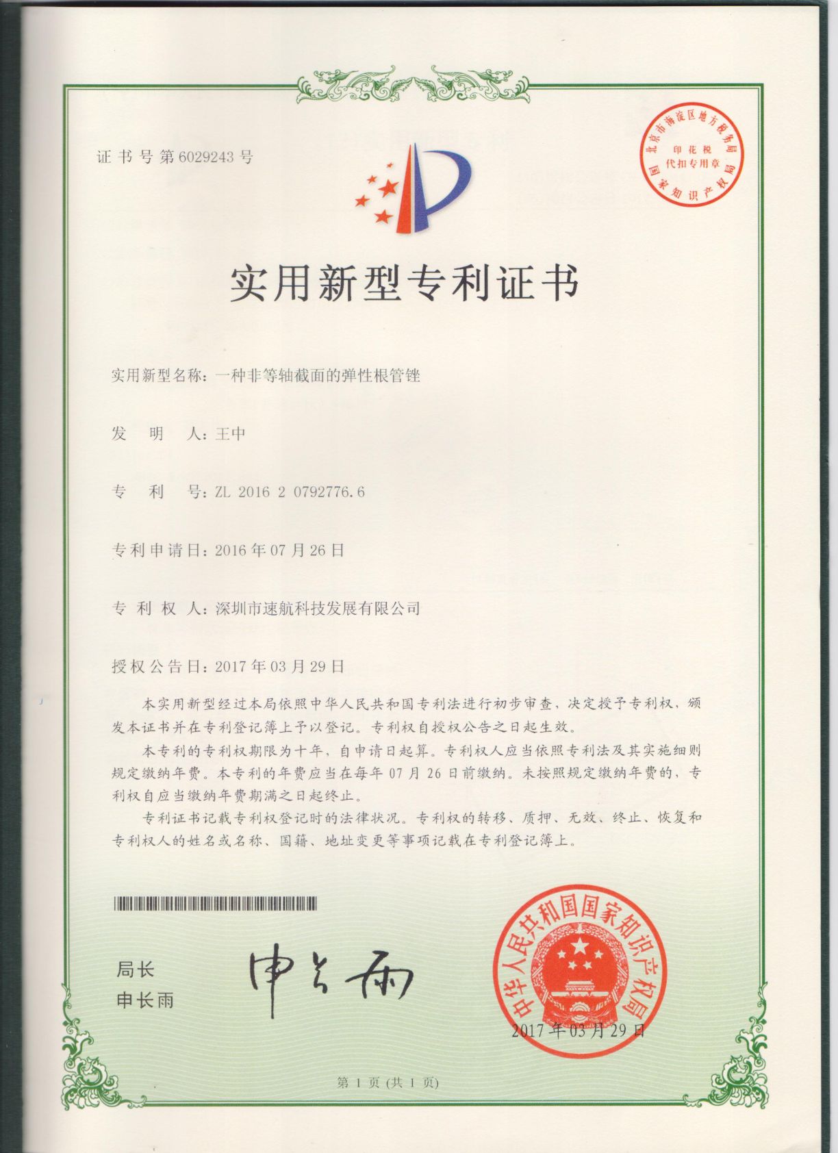 一種非等軸截面的彈性根管銼-實用新型專利